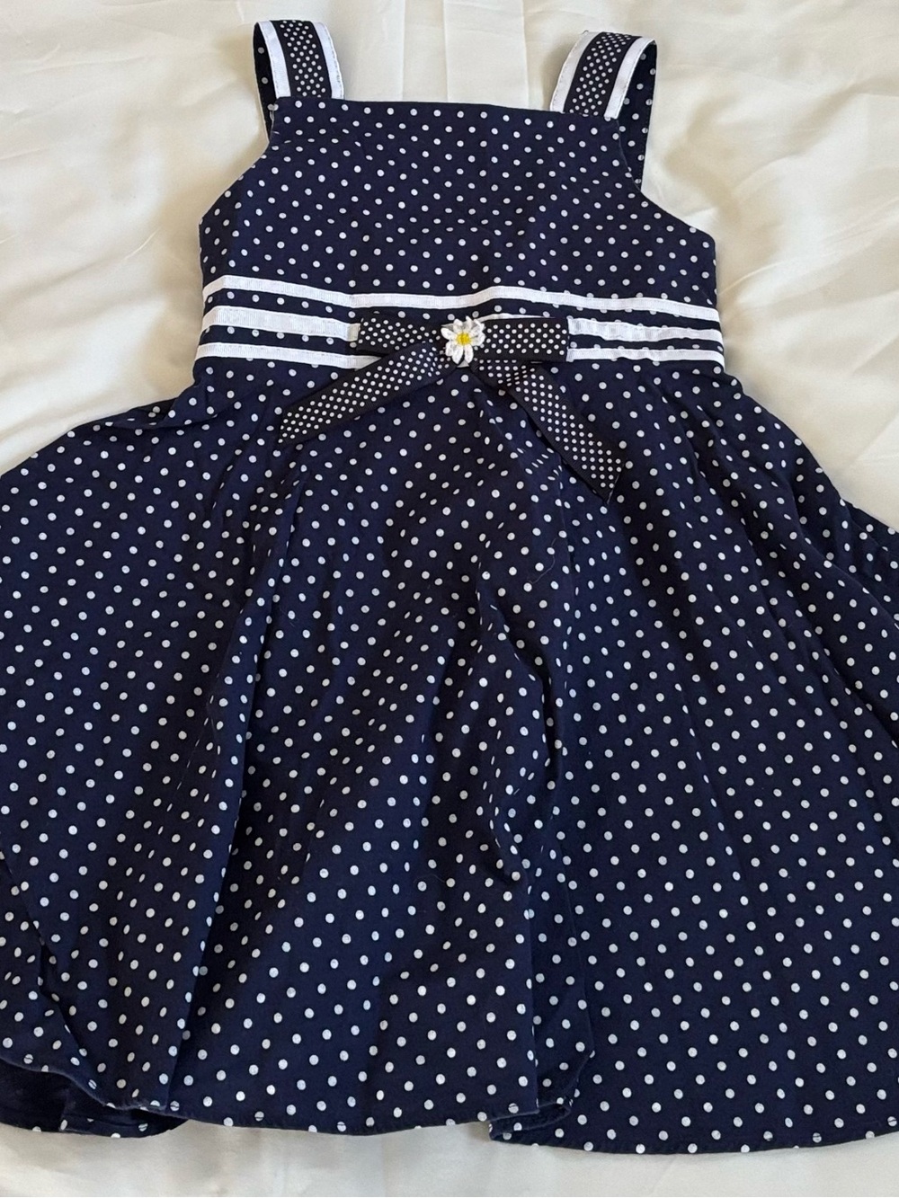 Rare Editions Navy Polka Dot Girls' Sundress